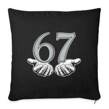 Funny 67 Meme Hands Gen Alpha Humor - Sofa pillowcase 17,3'' x 17,3'' (45 x 45 cm) - black - Front