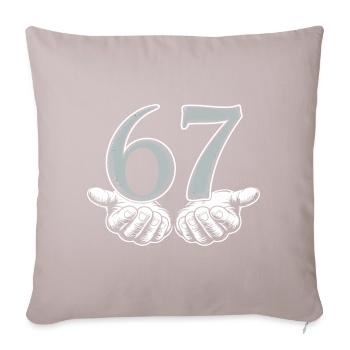Funny 67 Meme Hands Gen Alpha Humor - Sofa pillowcase 17,3'' x 17,3'' (45 x 45 cm) - light taupe - Front