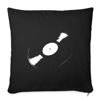 Vinyle – quoi d’autre ? - Housse de coussin décorative 45 x 45 cm - noir - Devant