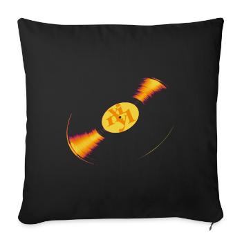 Retro Vinyl Rush – Votre déclaration sonore - Housse de coussin décorative 45 x 45 cm - noir - Devant