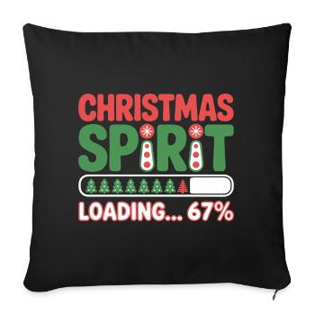 Christmas Spirit Loading 67% – Festive Humor - Housse de coussin décorative 45 x 45 cm - noir - Devant