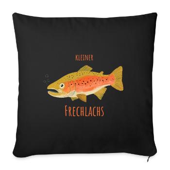 Little cheeky salmon - Sofa pillowcase 17,3'' x 17,3'' (45 x 45 cm) - black - Front