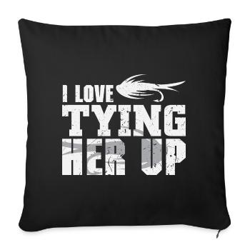 Angler Gift Funny Fishing Fisherman Fishing - Sofa pillowcase 17,3'' x 17,3'' (45 x 45 cm) - black - Front