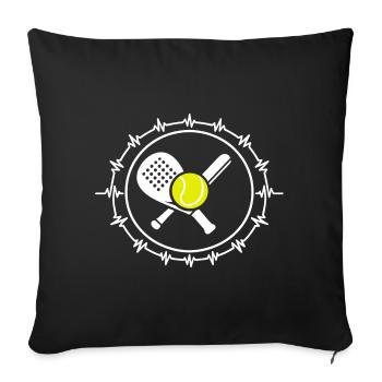 Padel Ball Padel Tennis Heart Gift Player - Sofa pillowcase 17,3'' x 17,3'' (45 x 45 cm) - black - Front