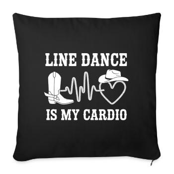 Line Dance Cardio Shirt - Sofa pillowcase 17,3'' x 17,3'' (45 x 45 cm) - black - Front