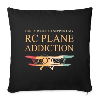 Avion modèle modèle - Housse de coussin décorative 45 x 45 cm - noir - Devant