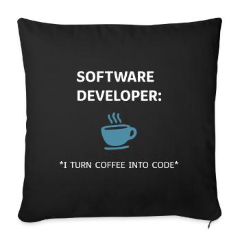 Software Developer - Coffee Edition - Sofa pillowcase 17,3'' x 17,3'' (45 x 45 cm) - black - Front