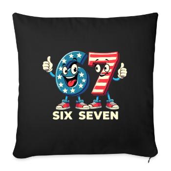 US Flag 67 Memes Six Seven - Sofa pillowcase 17,3'' x 17,3'' (45 x 45 cm) - black - Front