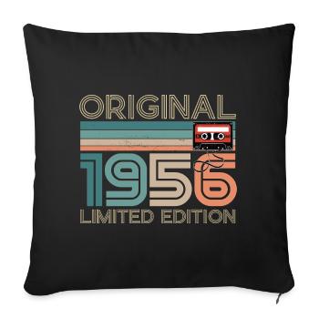 70 Years 70th Anniversary 1956 Original Vintage - Sofa pillowcase 17,3'' x 17,3'' (45 x 45 cm) - black - Front