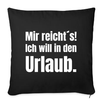 Urlaubslust in fetter Typografie - Sofakissenbezug 45 x 45 cm - Schwarz - Vorne