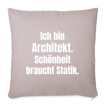 Architektur-Statement: Schönheit mit Statik - Sofakissenbezug 45 x 45 cm - helles Taupe - Vorne