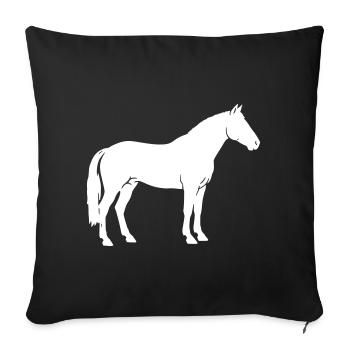 Horse Silhouette Standing Riding Vector - Sofa pillowcase 17,3'' x 17,3'' (45 x 45 cm) - black - Front