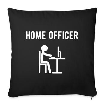 Home officer - Sofakissenbezug 45 x 45 cm - Schwarz - Vorne