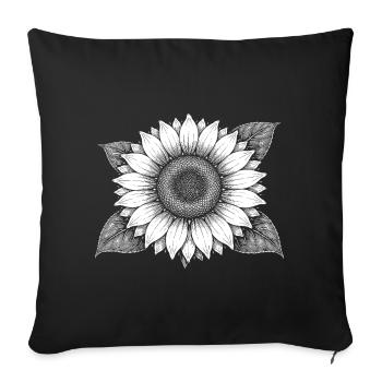 Sunflower Ray Magic - Sofa pillowcase 17,3'' x 17,3'' (45 x 45 cm) - black - Front