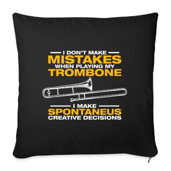 Trombone spontané Tromboniste Tromboniste - Housse de coussin décorative 45 x 45 cm - noir - Devant