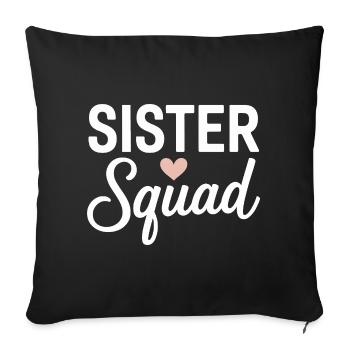 Motif du cœur de la Sister Squad - Housse de coussin décorative 45 x 45 cm - noir - Devant