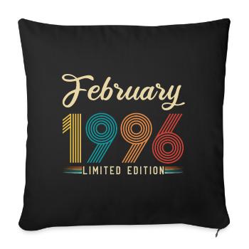 30th Anniversary February 1996 30 Years Vintage Retro - Sofa pillowcase 17,3'' x 17,3'' (45 x 45 cm) - black - Front