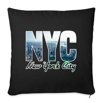 NYC Skyline Block Letters - Sofa pillowcase 17,3'' x 17,3'' (45 x 45 cm) - black - Front