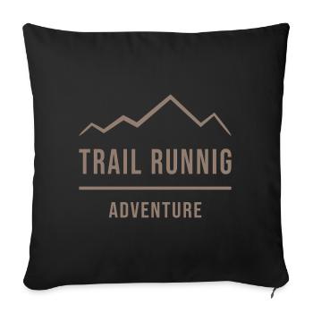 Trail Running Adventure - Sofa pillowcase 17,3'' x 17,3'' (45 x 45 cm) - black - Front