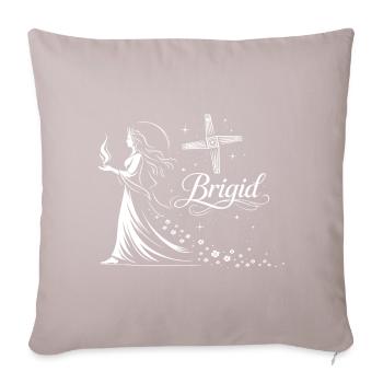 Déesse celtique Brigid imbolc avec la flamme - Housse de coussin décorative 45 x 45 cm - taupe clair - Devant