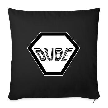 Dude Retro Mann Junggeselle Männer Typ Kerl - Sofakissenbezug 45 x 45 cm - Schwarz - Vorne