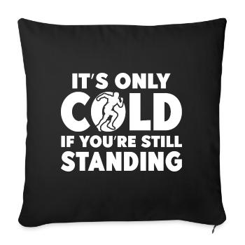 Marathonien seulement froid Toujours debout Course - Housse de coussin décorative 45 x 45 cm - noir - Devant