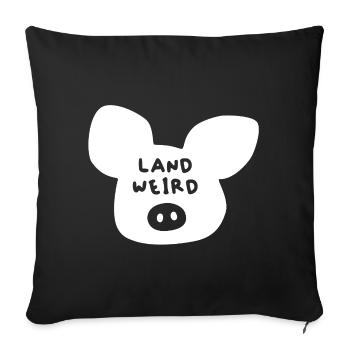 Des citations bizarres de cochons cool, fermier fermier - Housse de coussin décorative 45 x 45 cm - noir - Devant