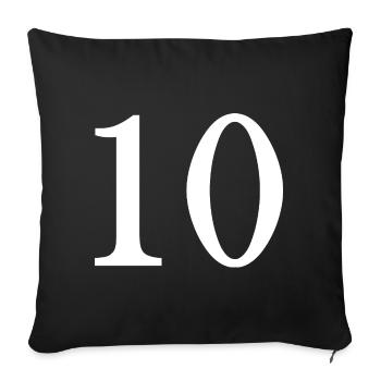 10. 10 YEARS. 10th ANNIVERSARY. 10 YEAR ANNIVERSARY. - Sofa pillowcase 17,3'' x 17,3'' (45 x 45 cm) - black - Front