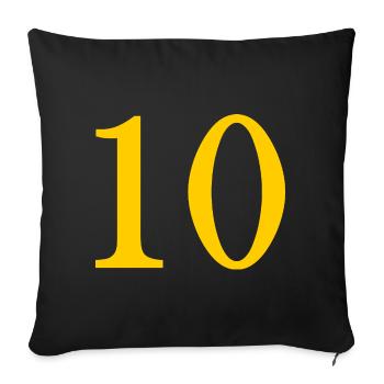 10. 10 YEARS. 10th ANNIVERSARY. 10 YEAR ANNIVERSARY. - Sofa pillowcase 17,3'' x 17,3'' (45 x 45 cm) - black - Front