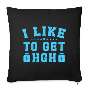 Motivation fitness BodybuilderJ’aime obtenir de l’Hgh - Housse de coussin décorative 45 x 45 cm - noir - Devant