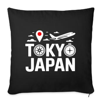 Tokyo Japan City Travel Motif - Sofa pillowcase 17,3'' x 17,3'' (45 x 45 cm) - black - Front