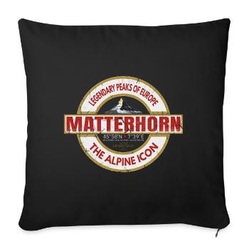Matterhorn – Legendary Alpine Icon of Europe - Sofa pillowcase 17,3'' x 17,3'' (45 x 45 cm) - black - Front