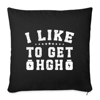 Bodybuilder en powerlifting J’aime avoir de l’HGH à la salle de sport - Housse de coussin décorative 45 x 45 cm - noir - Devant