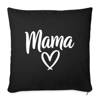 Mama Heart Script Logo - Housse de coussin décorative 45 x 45 cm - noir - Devant
