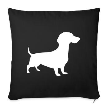 Cadeau de design de teckel Dachshund Propriétaire de teckel - Housse de coussin décorative 45 x 45 cm - noir - Devant