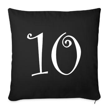10. 10 YEARS. 10th ANNIVERSARY. 10 YEAR ANNIVERSARY. - Sofa pillowcase 17,3'' x 17,3'' (45 x 45 cm) - black - Front