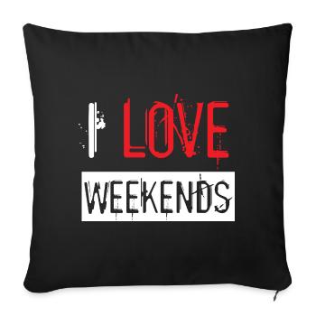 J’adore le design urbain vieilli avec éclaboussures de peinture rouge - Housse de coussin décorative 45 x 45 cm - noir - Devant