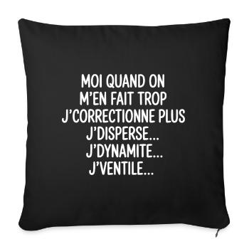 Tontons Flingueurs J'dynamite J'disperse J'ventile - Housse de coussin décorative 45 x 45 cm - noir - Devant