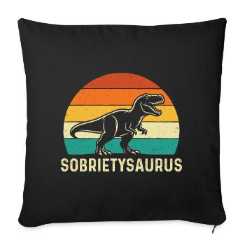 Sobrietysaurus Drôle de rétablissement sobre, AA NA - Housse de coussin décorative 45 x 45 cm - noir - Devant