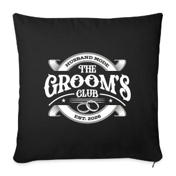 Grooms Club 2026 Bachelor Party - Sofa pillowcase 17,3'' x 17,3'' (45 x 45 cm) - black - Front