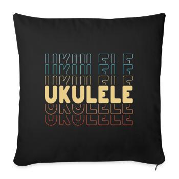 Ukulele typography - Sofa pillowcase 17,3'' x 17,3'' (45 x 45 cm) - black - Front