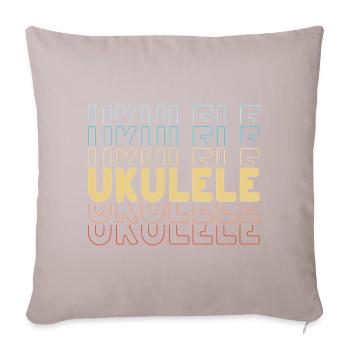 Ukulele typography - Sofa pillowcase 17,3'' x 17,3'' (45 x 45 cm) - light taupe - Front