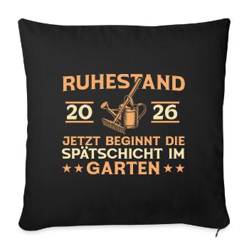 Gardener Retirement 2026 Retirement Garden Gift - Sofa pillowcase 17,3'' x 17,3'' (45 x 45 cm) - black - Front