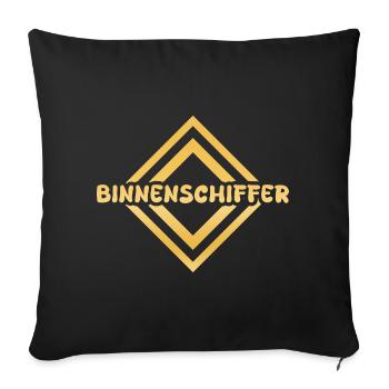 Vocation des capitaines de voies navigables intérieures - Housse de coussin décorative 45 x 45 cm - noir - Devant