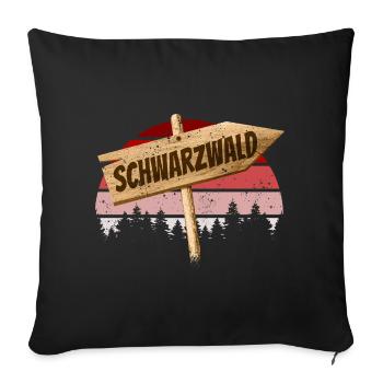 Souvenir de la Forêt-Noire, Bade Wurtemberg, Allemagne - Housse de coussin décorative 45 x 45 cm - noir - Devant