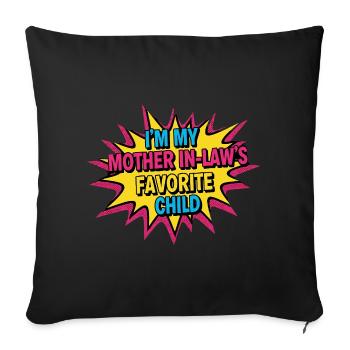 Enfant préféré belle-mère Pop Art - Housse de coussin décorative 45 x 45 cm - noir - Devant