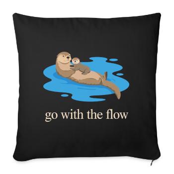 Otter Duo: Go with the Flow - Sofa pillowcase 17,3'' x 17,3'' (45 x 45 cm) - black - Front