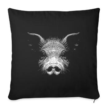 Domestic pig - Sofa pillowcase 17,3'' x 17,3'' (45 x 45 cm) - black - Front