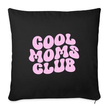 Club des mamans cool - Cadeau de maman pour la fête des mères - Housse de coussin décorative 45 x 45 cm - noir - Devant