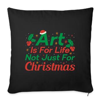 Peintre artiste Art graphique pour cadeaux d’art de Noël - Housse de coussin décorative 45 x 45 cm - noir - Devant